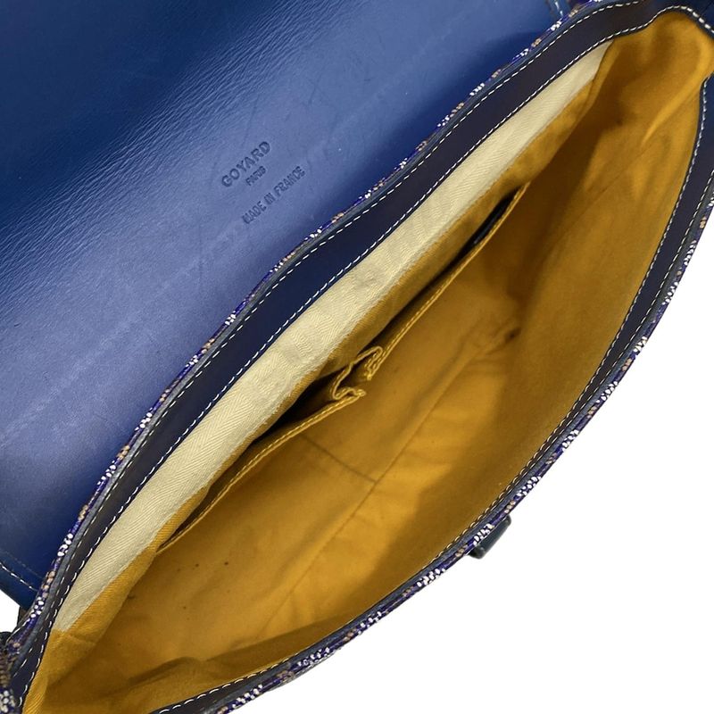 Goyard Shoulder Bag Grand Bleu MM Blue Diagonal Leather