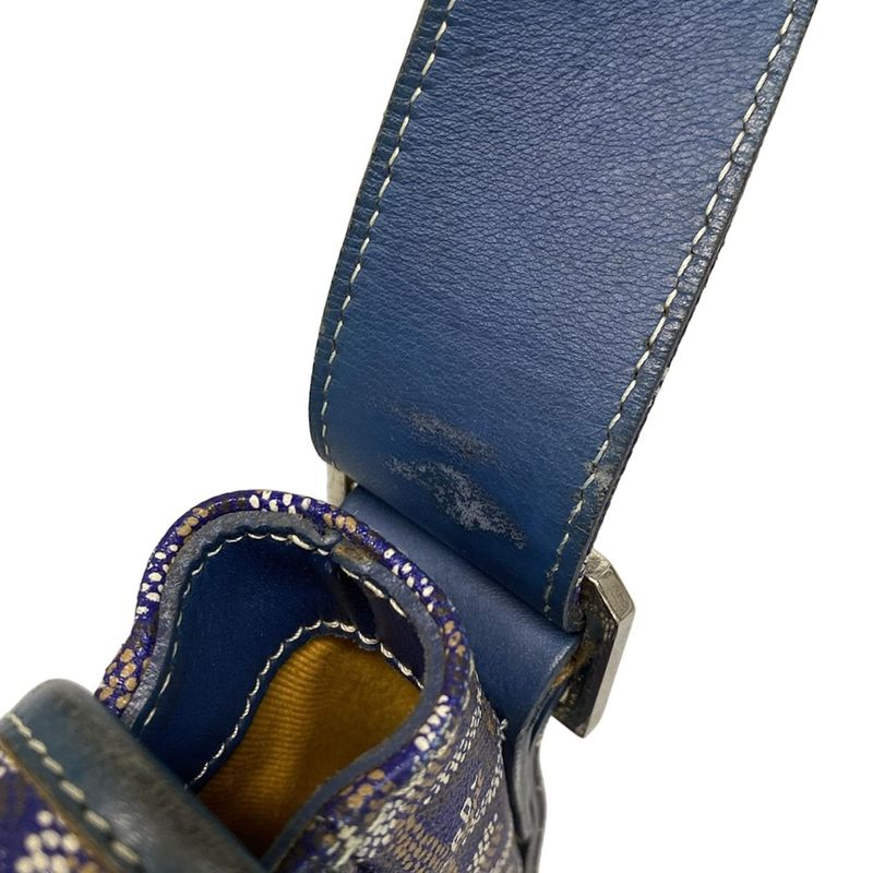 Goyard Shoulder Bag Grand Bleu MM Blue Diagonal Leather