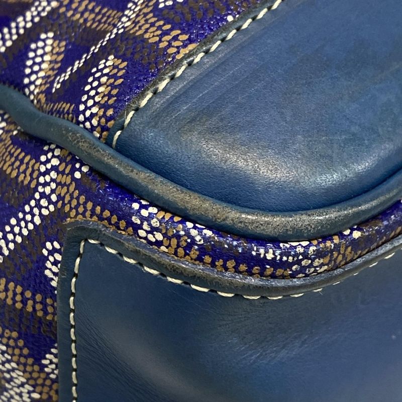 Goyard Shoulder Bag Grand Bleu MM Blue Diagonal Leather