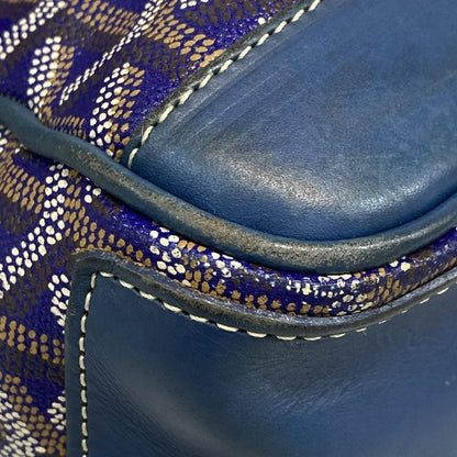 Goyard Shoulder Bag Grand Bleu MM Blue Diagonal Leather