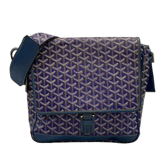 Goyard Shoulder Bag Grand Bleu MM Blue Diagonal Leather
