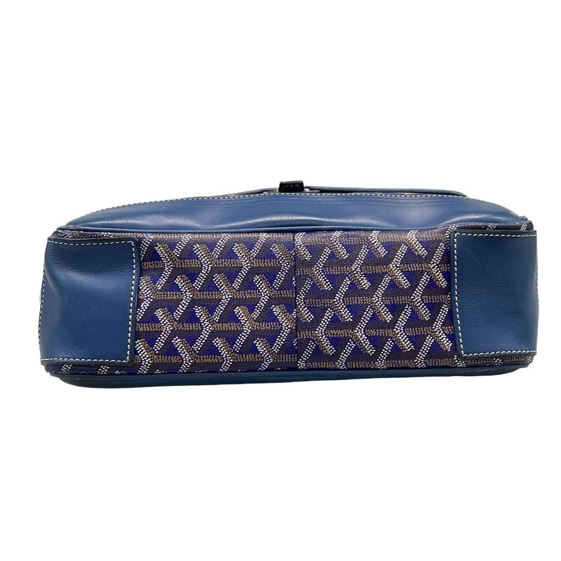 Goyard Shoulder Bag Grand Bleu MM Blue Diagonal Leather