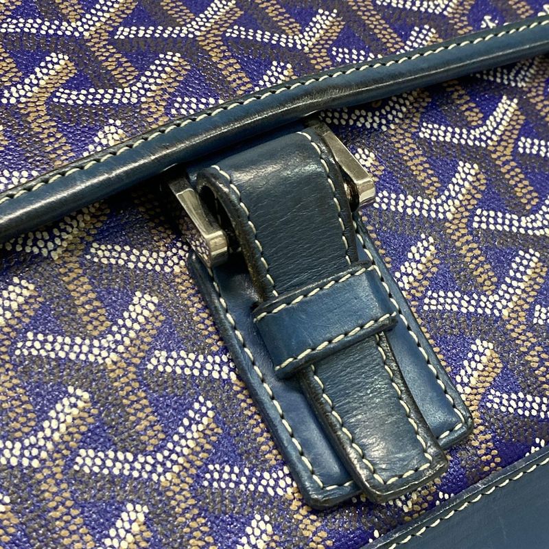 Goyard Shoulder Bag Grand Bleu MM Blue Diagonal Leather