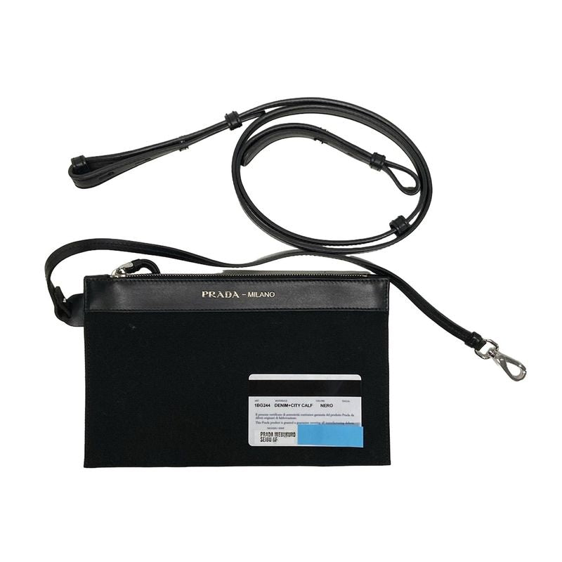 Prada Tote Bag  1bg244 Dark Gray And Black Cotton Leather