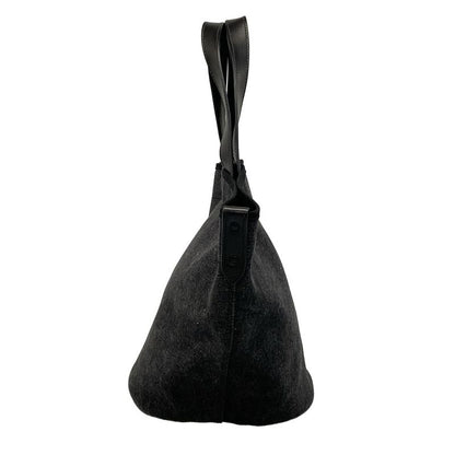 Prada Tote Bag  1bg244 Dark Gray And Black Cotton Leather