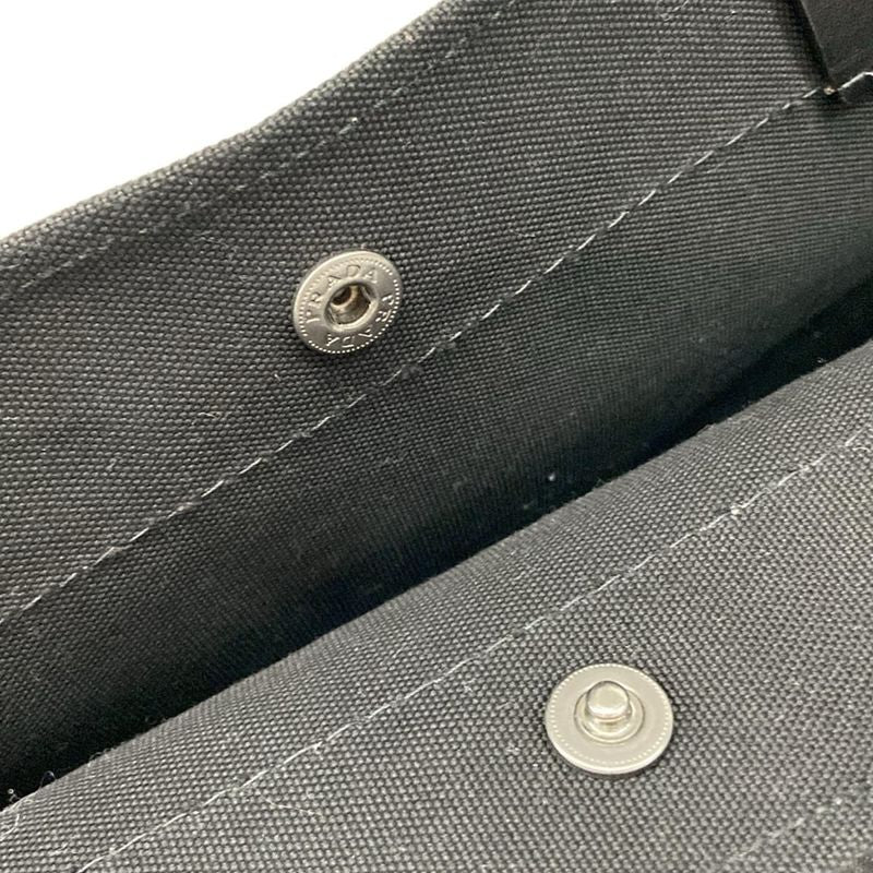 Prada Tote Bag  1bg244 Dark Gray And Black Cotton Leather