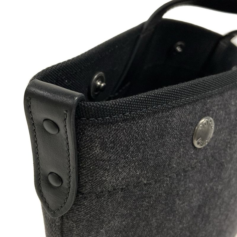 Prada Tote Bag  1bg244 Dark Gray And Black Cotton Leather