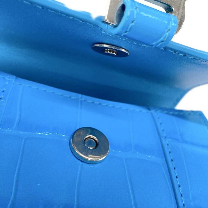 Balenciaga Handbag Hourglass Mini 664676 Light Blue Mini Bag Shape Pressed