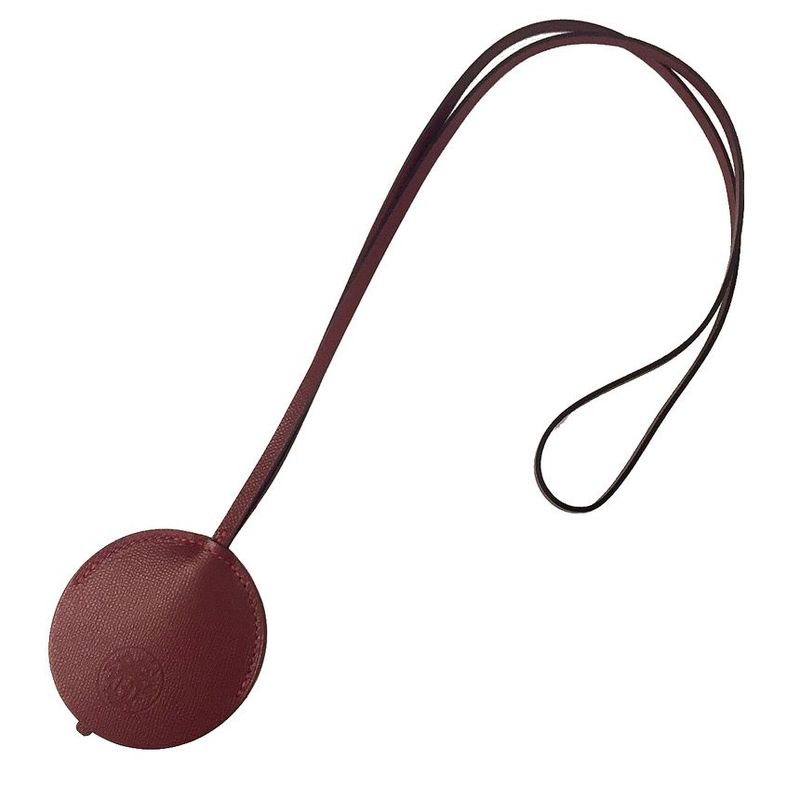 Hermes Leather Necklace Miroir Mirror Charm Unused New