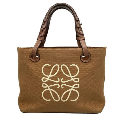 Loewe Handbag Anagram Tote Mini Brown Leather