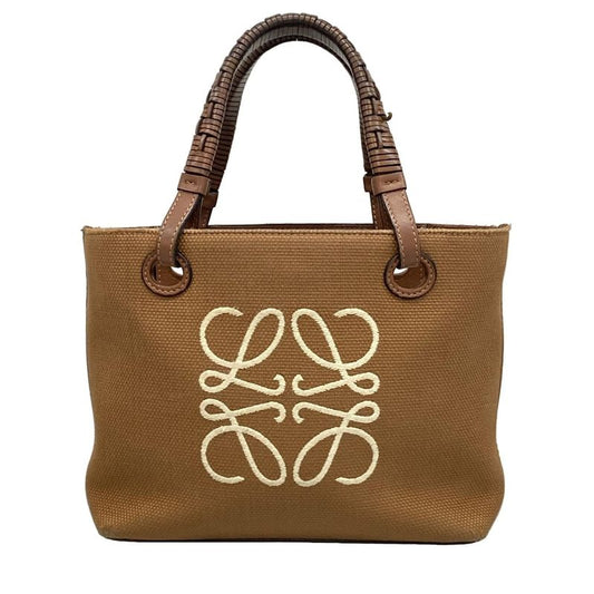 Loewe Handbag Anagram Tote Mini Brown Leather