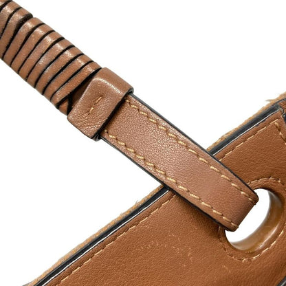 Loewe Handbag Anagram Tote Mini Brown Leather