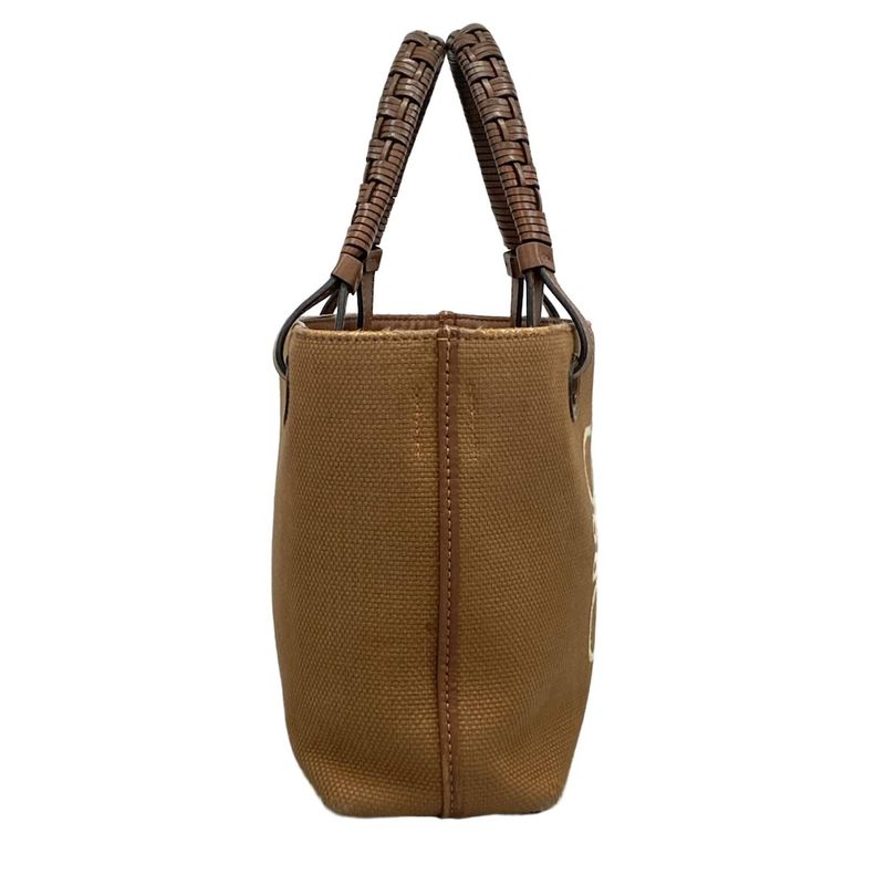 Loewe Handbag Anagram Tote Mini Brown Leather