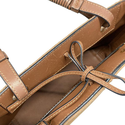 Loewe Handbag Anagram Tote Mini Brown Leather