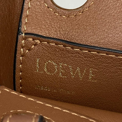 Loewe Handbag Anagram Tote Mini Brown Leather