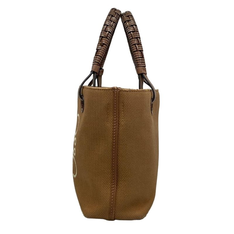 Loewe Handbag Anagram Tote Mini Brown Leather