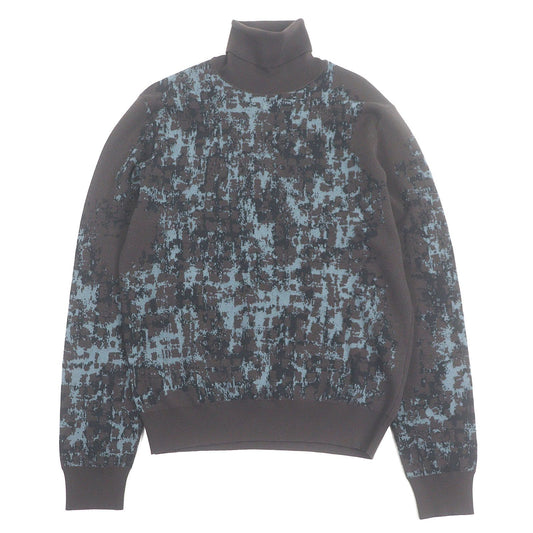 Excellent Condition Hermes 22aw Wool All Over Pattern Long Sleeve Turtleneck