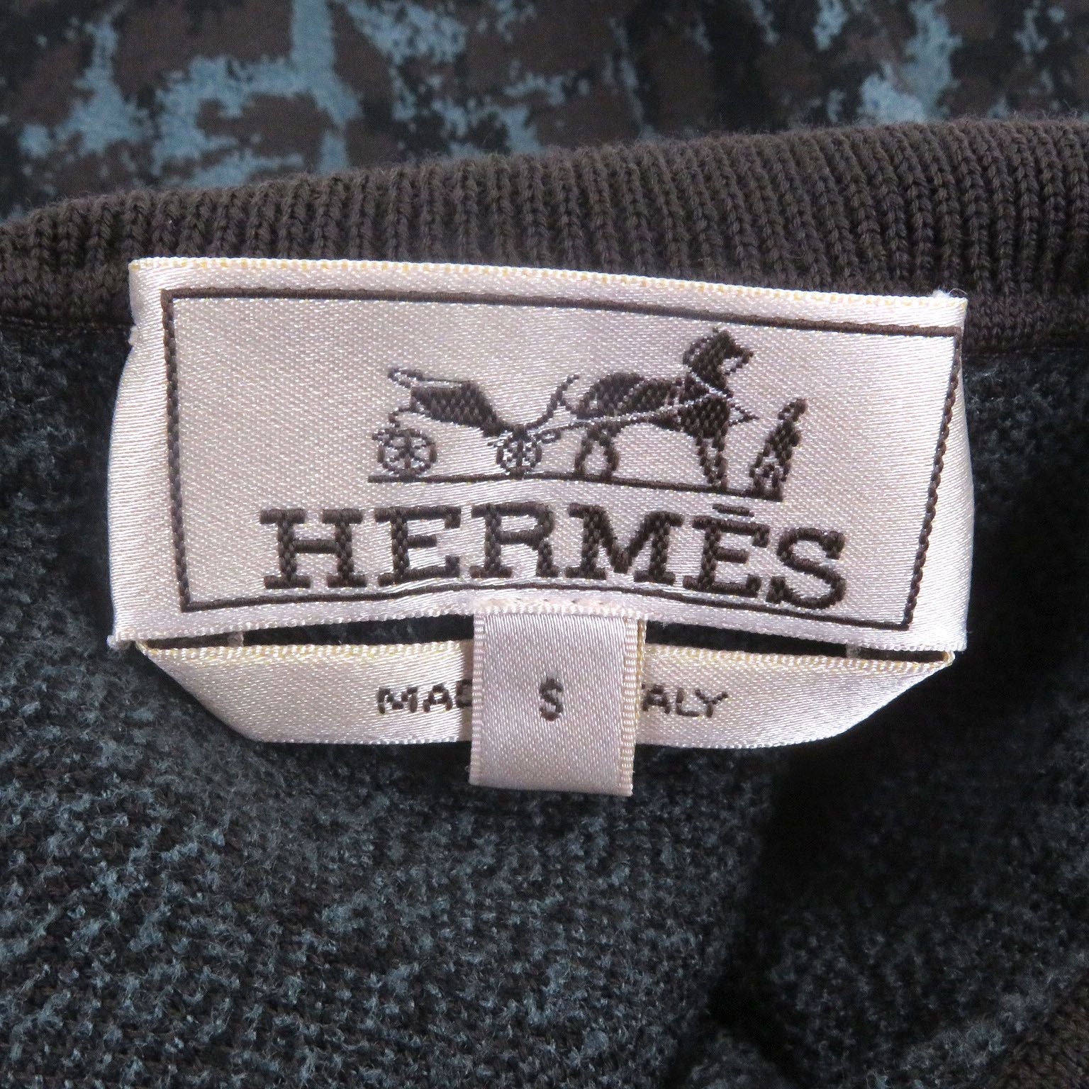 Excellent Condition Hermes 22aw Wool All Over Pattern Long Sleeve Turtleneck
