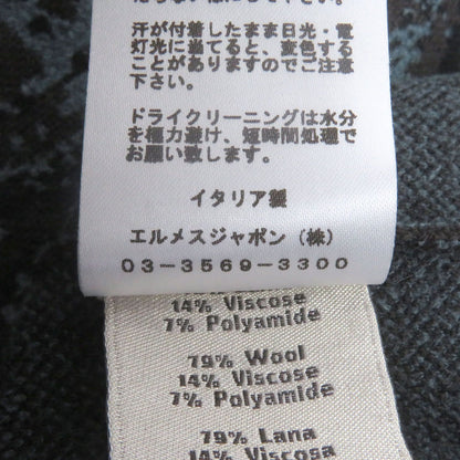 Excellent Condition Hermes 22aw Wool All Over Pattern Long Sleeve Turtleneck