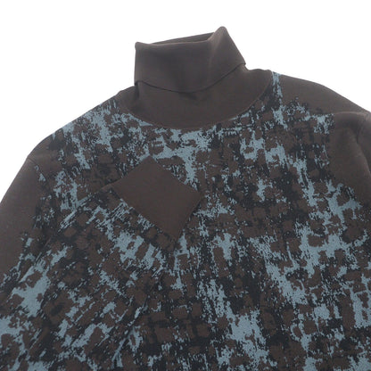 Excellent Condition Hermes 22aw Wool All Over Pattern Long Sleeve Turtleneck
