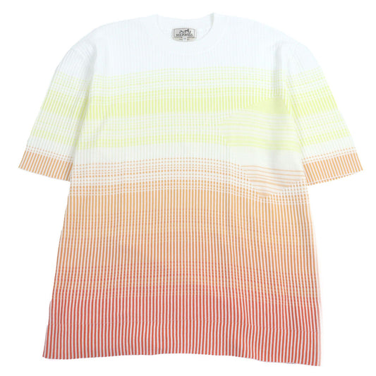 Excellent Condition Hermes 100% Cotton Border Pattern Short Sleeve