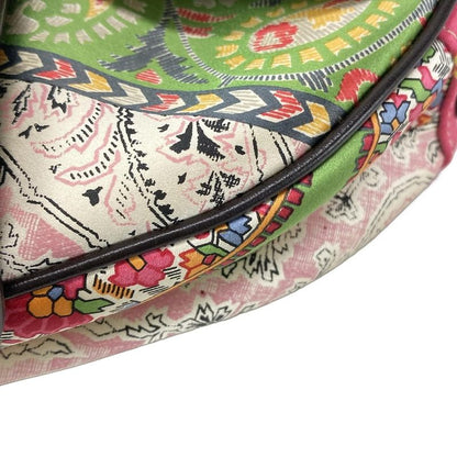 DIOR Christian Dior Shoulder Bag Saddle Bag Ivory X Pink X Green Leather