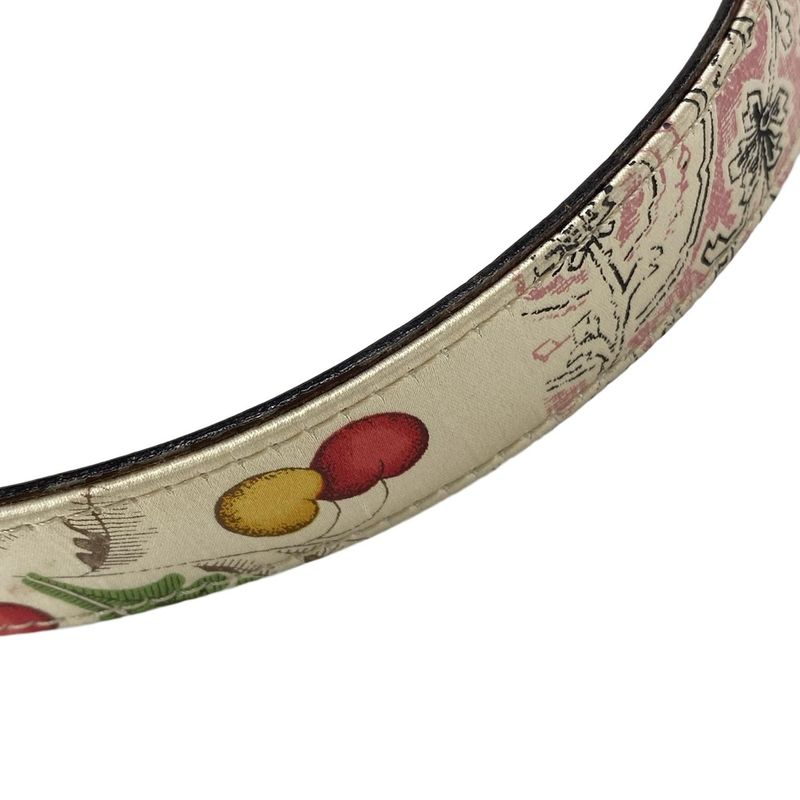 DIOR Christian Dior Shoulder Bag Saddle Bag Ivory X Pink X Green Leather