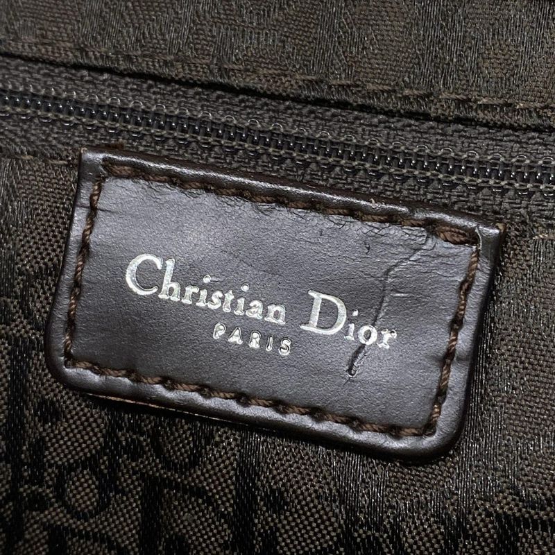 DIOR Christian Dior Shoulder Bag Saddle Bag Ivory X Pink X Green Leather