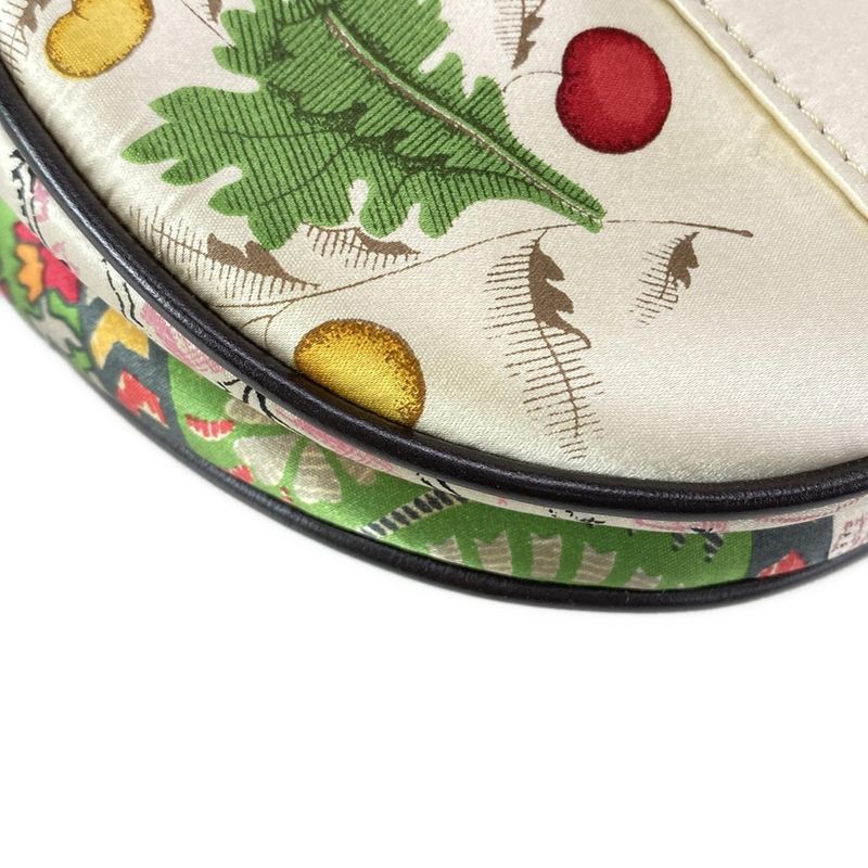 DIOR Christian Dior Shoulder Bag Saddle Bag Ivory X Pink X Green Leather