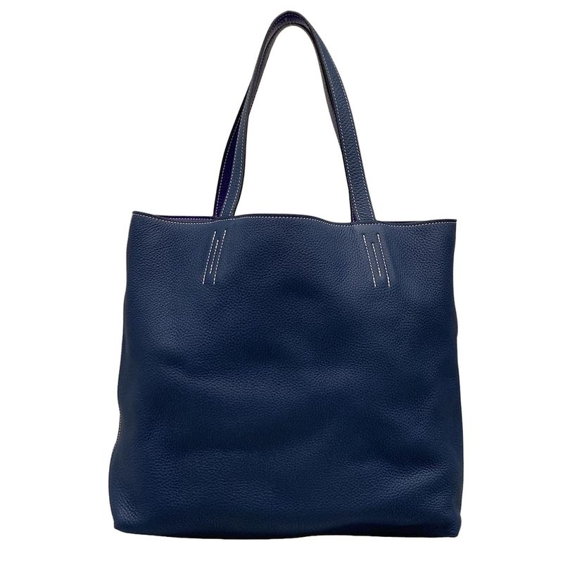 Hermes Tote Bag Double Sens 36 Blue Dmalt And Iris Reversible