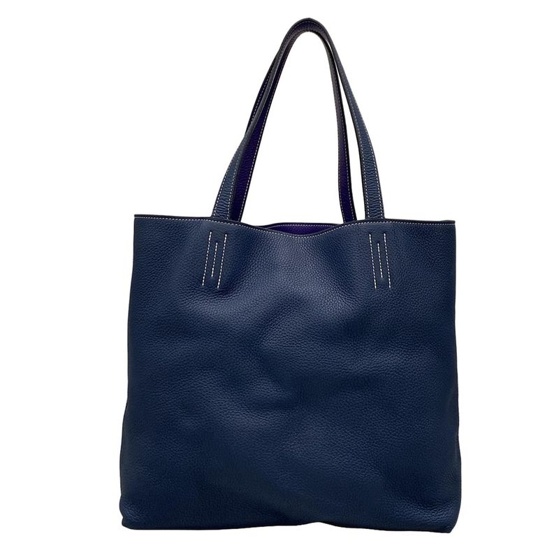 Hermes Tote Bag Double Sens 36 Blue Dmalt And Iris Reversible