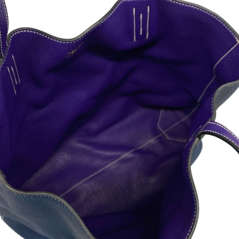 Hermes Tote Bag Double Sens 36 Blue Dmalt And Iris Reversible