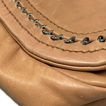 Chanel Shoulder Bag Luxury Line Light Brown Flap Bag Coco Mark Silver Hardware