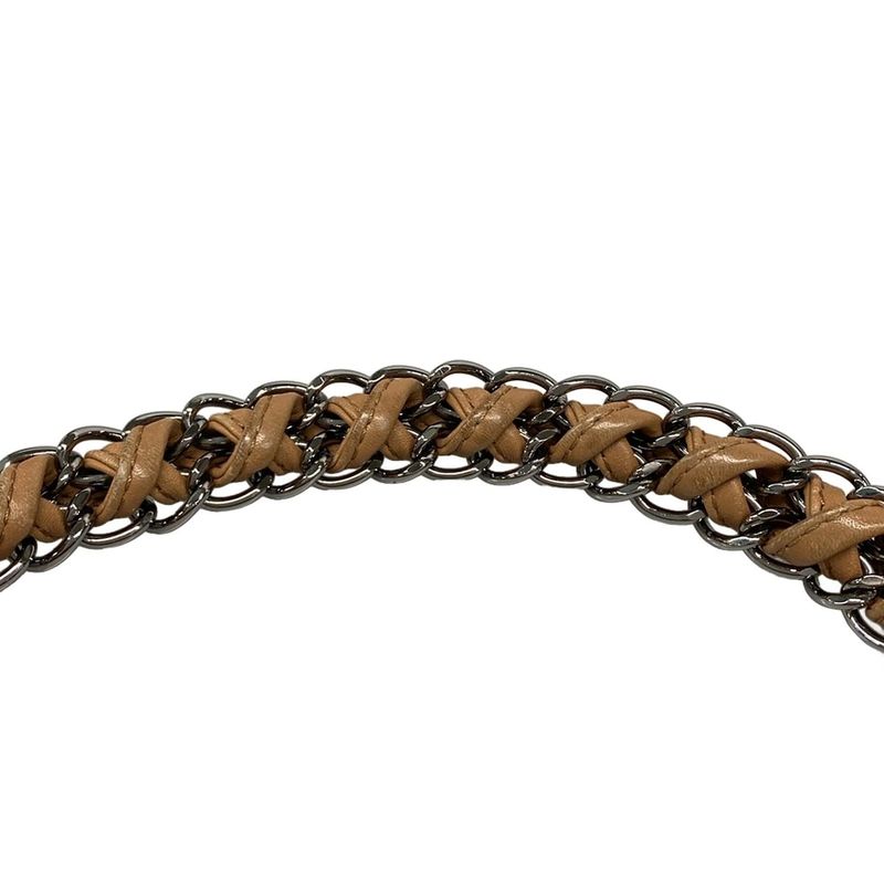 Chanel Shoulder Bag Luxury Line Light Brown Flap Bag Coco Mark Silver Hardware