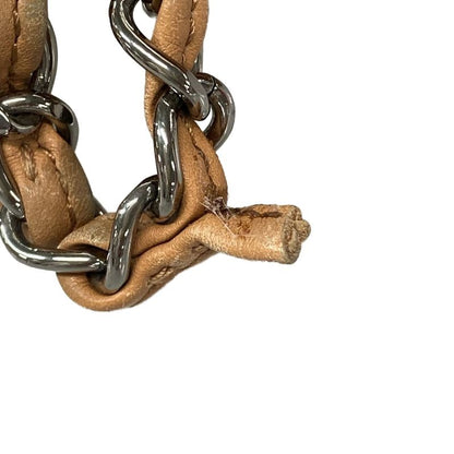 Chanel Shoulder Bag Luxury Line Light Brown Flap Bag Coco Mark Silver Hardware