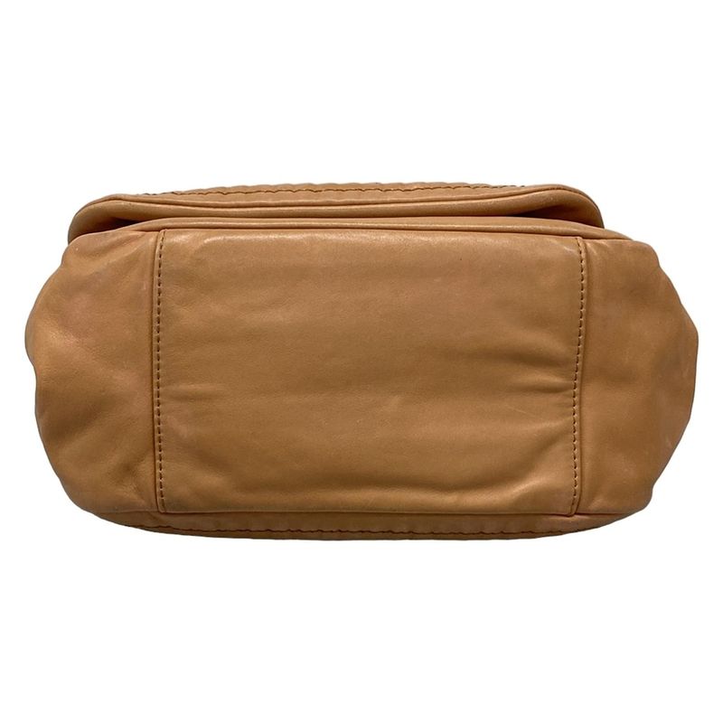 Chanel Shoulder Bag Luxury Line Light Brown Flap Bag Coco Mark Silver Hardware