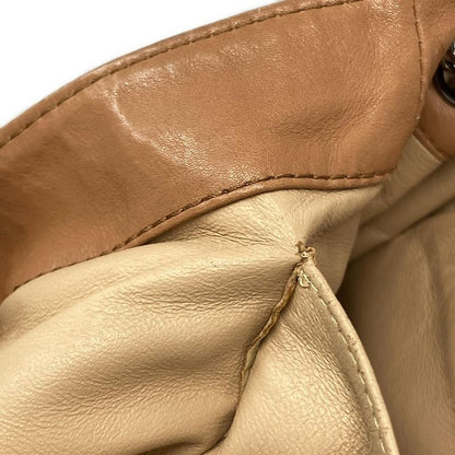 Chanel Shoulder Bag Luxury Line Light Brown Flap Bag Coco Mark Silver Hardware