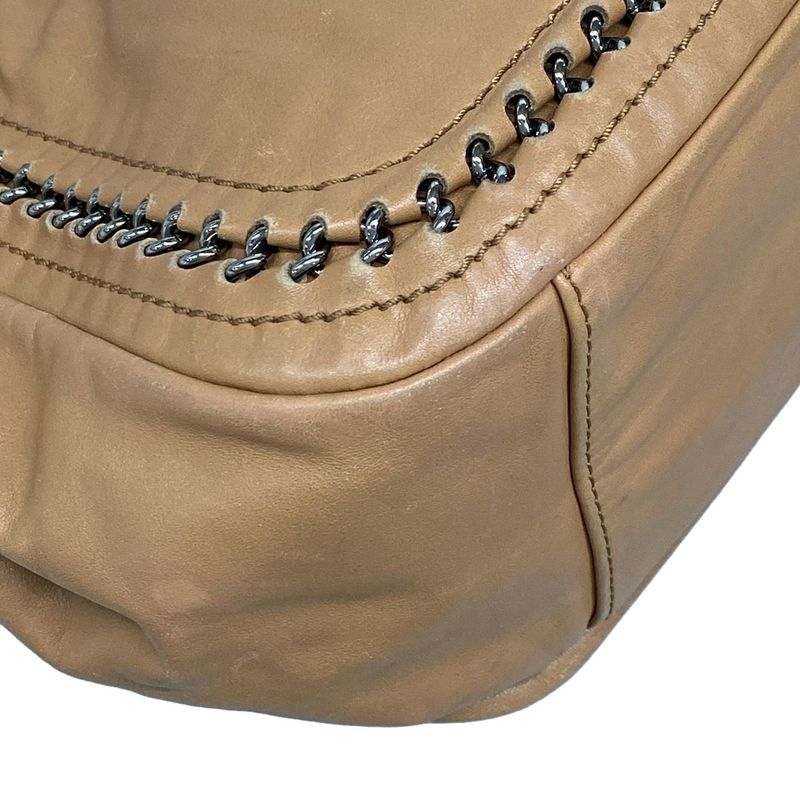 Chanel Shoulder Bag Luxury Line Light Brown Flap Bag Coco Mark Silver Hardware