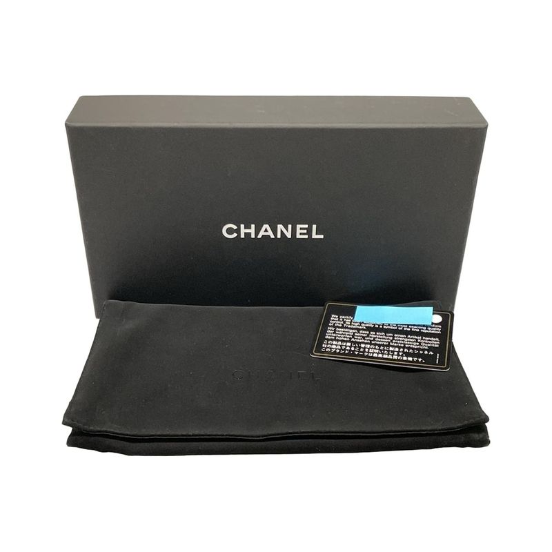 Chanel Long Wallet CC Filigree Navy And Black Gold Hardware Round Zipper Leather
