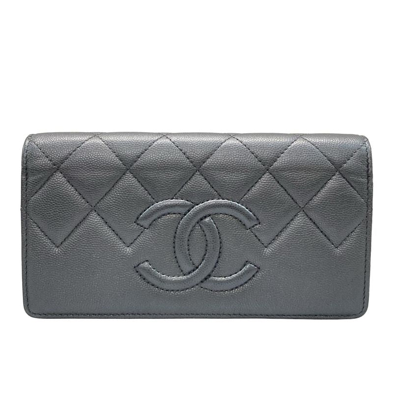 Chanel Long Wallet Matelasse Dark Gray