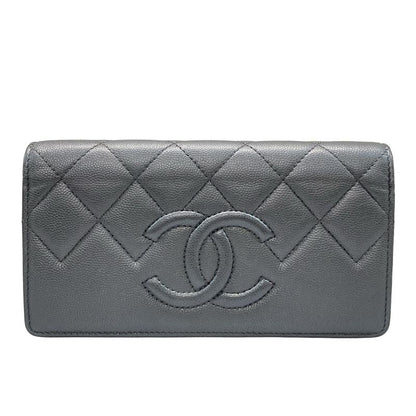 Chanel Long Wallet Matelasse Dark Gray