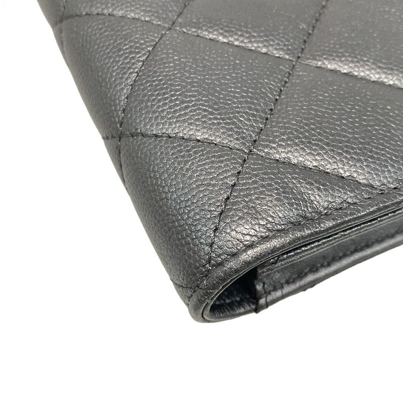Chanel Long Wallet Matelasse Dark Gray