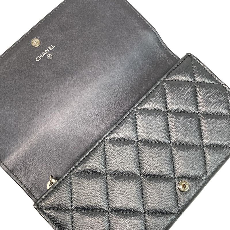 Chanel Long Wallet Matelasse Dark Gray