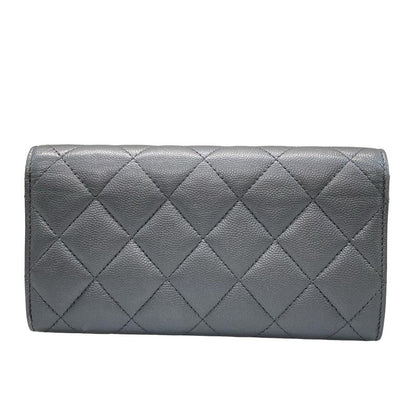 Chanel Long Wallet Matelasse Dark Gray