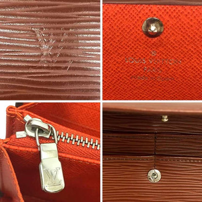 Sale Louis Vuitton Epi Long Wallet Portefeuille Sarah M60321 Cacao Aq7433