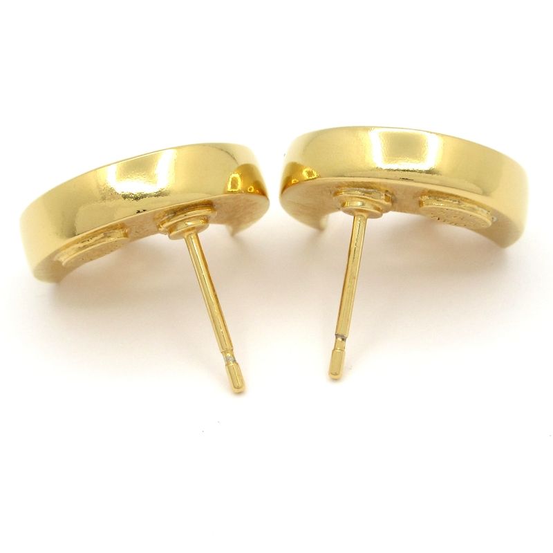 Chanel Earrings - Gold X Black X Clear Crescent Moon Coco Mark