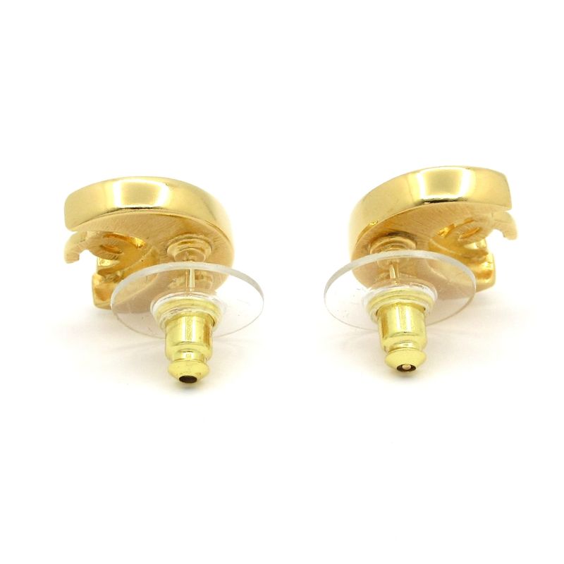 Chanel Earrings - Gold X Black X Clear Crescent Moon Coco Mark