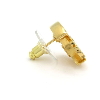 Chanel Earrings - Gold X Black X Clear Crescent Moon Coco Mark