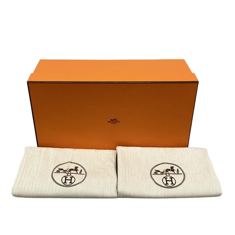 Hermes Sandals 375 Women's Zinnias H242159z White And Black Leather