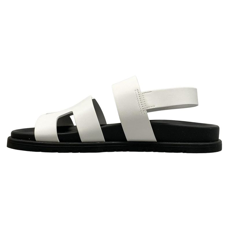 Hermes Sandals 375 Women's Zinnias H242159z White And Black Leather
